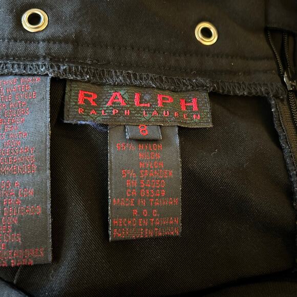 Vtg Ralph Lauren Mini Skirt Size 8 Preppy Academia Indie Classic Silver Grommets - Picture 2 of 4